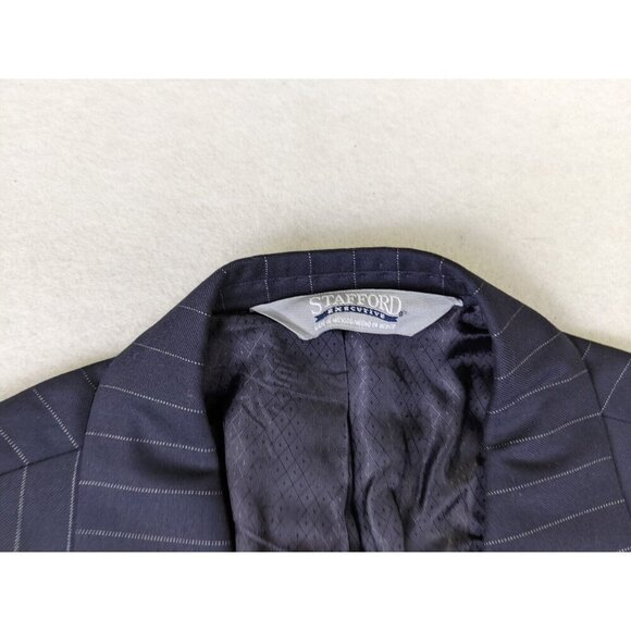 STAFFORD EXECUTIVE - MEN'S BLUE PINSTRIPE BLAZER JACKET SPORT COAT - SIZE 40R - Picture 3 of 12